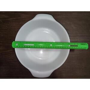 Vintage Anchor Hocking Fire King Milk Glass Baking Dish with Handles